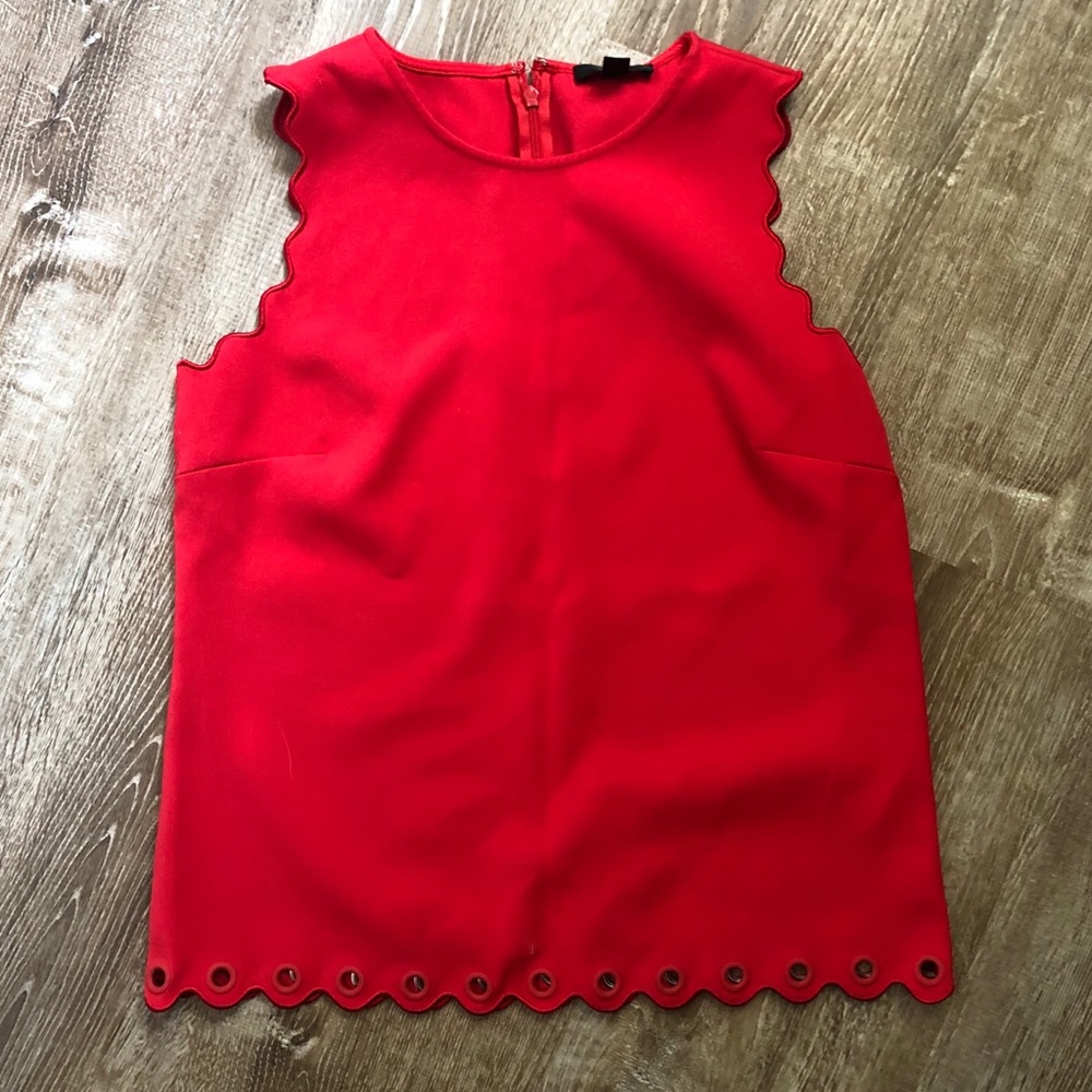Size 6 scallop detail JCrew top